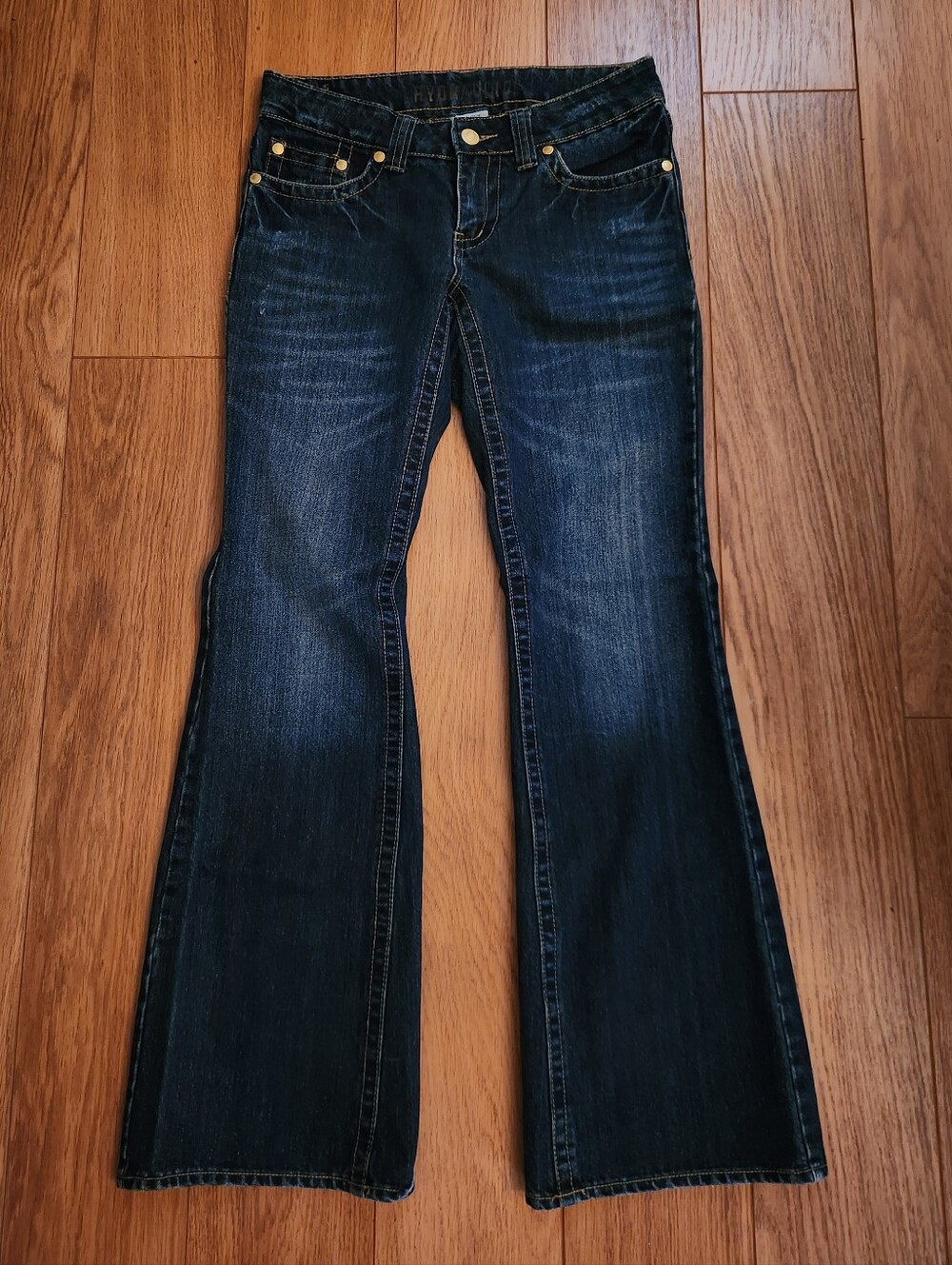 Hydraulic Denim Sparkle Glitter Flare Jeans 7/8